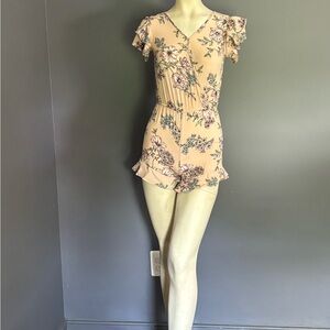 Floral Ruffle Sleeve Romper